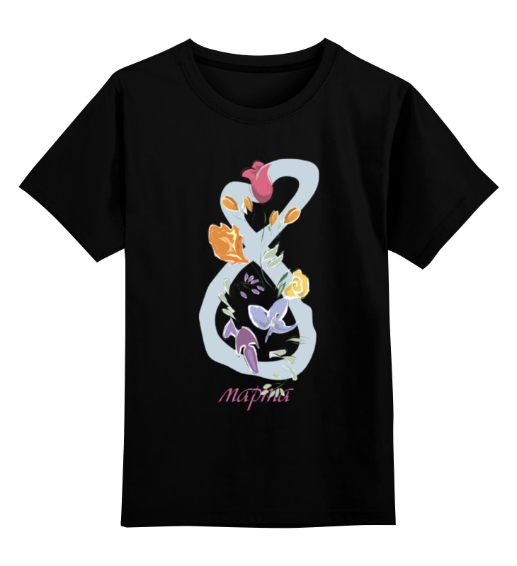 0000000724917, Детская футболка Printio 8 марта международный женский день цв.черный р.116  - купить