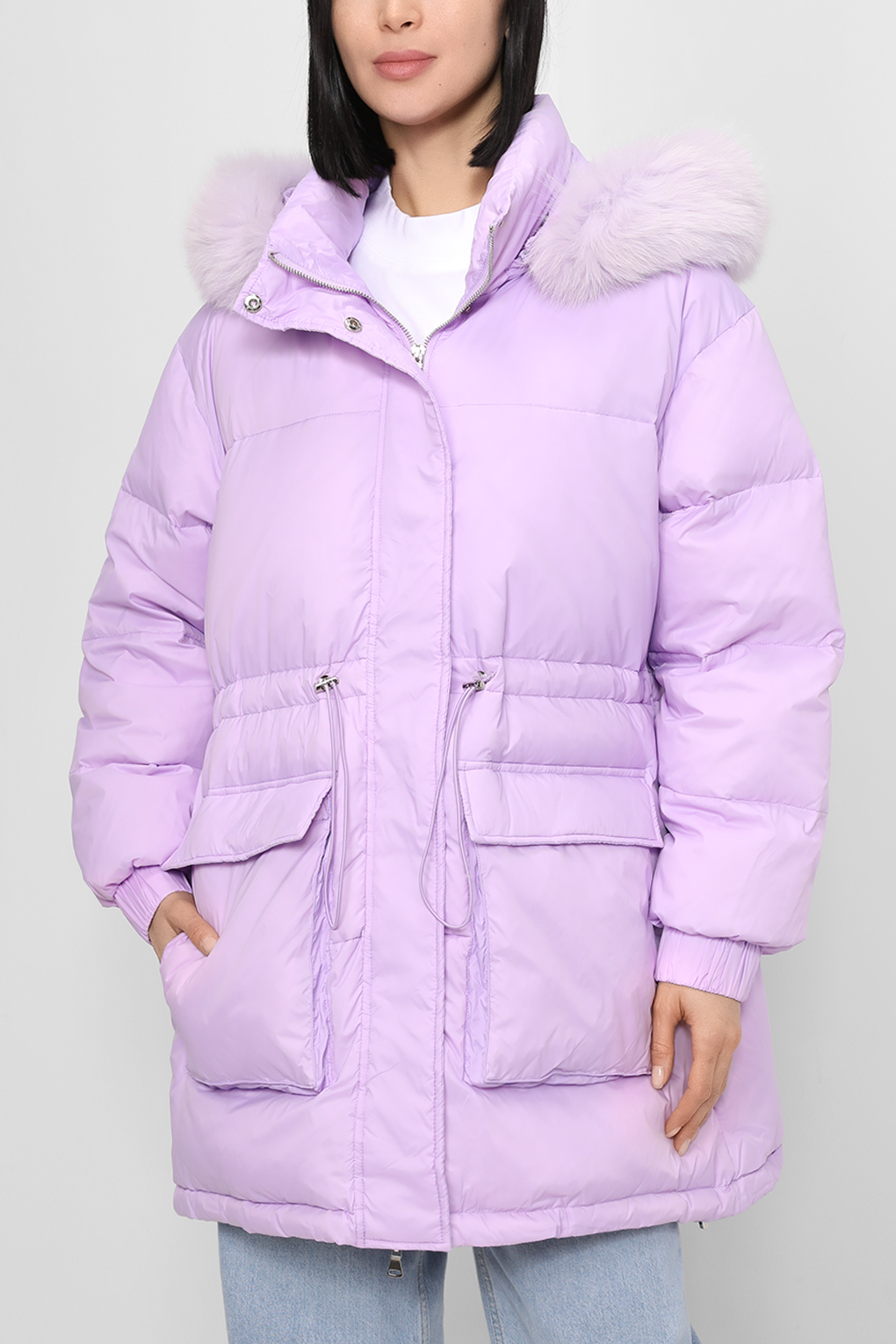 

Пуховик женский Belucci BL22099116-039 фиолетовый 50 RU, BL22099116-039
