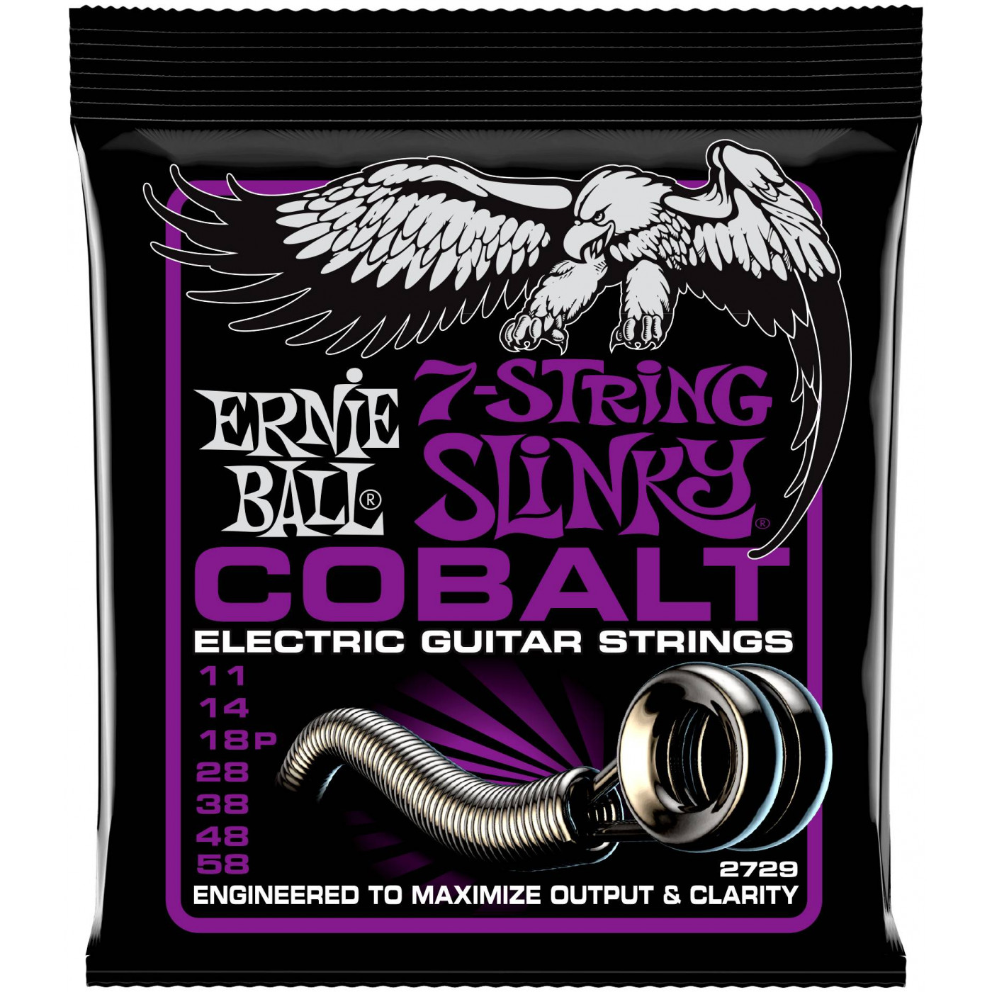 

Струны для 7 струнной электрогитары ERNIE BALL 2729 Cobalt Slinky Power 11-58