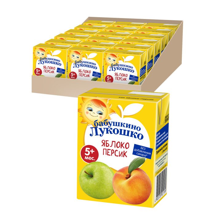 Сок Бабушкино Лукошко яблочно-персиковый восстановленный с 5 мес 200 мл 40₽
