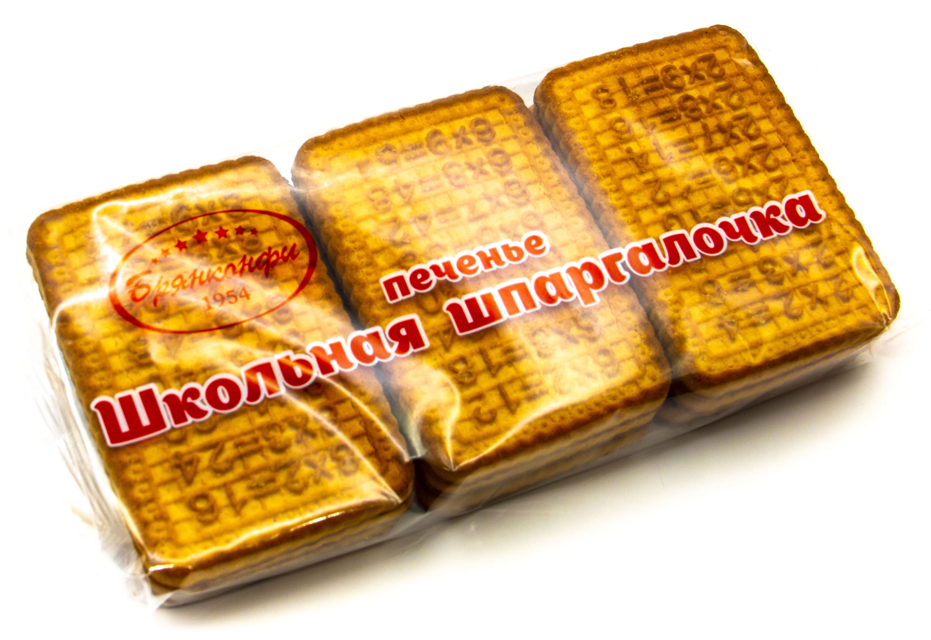 

Печенье сахарное Брянконфи Школьная шпаргалочка в виде таблицы умножения, 230 г