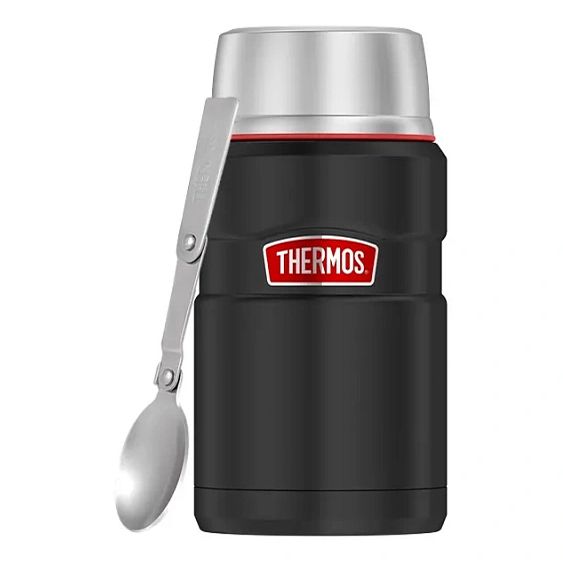 

Термос Thermos SK3020RCMB с ложкой черный 710 мл, Черный;серебристый