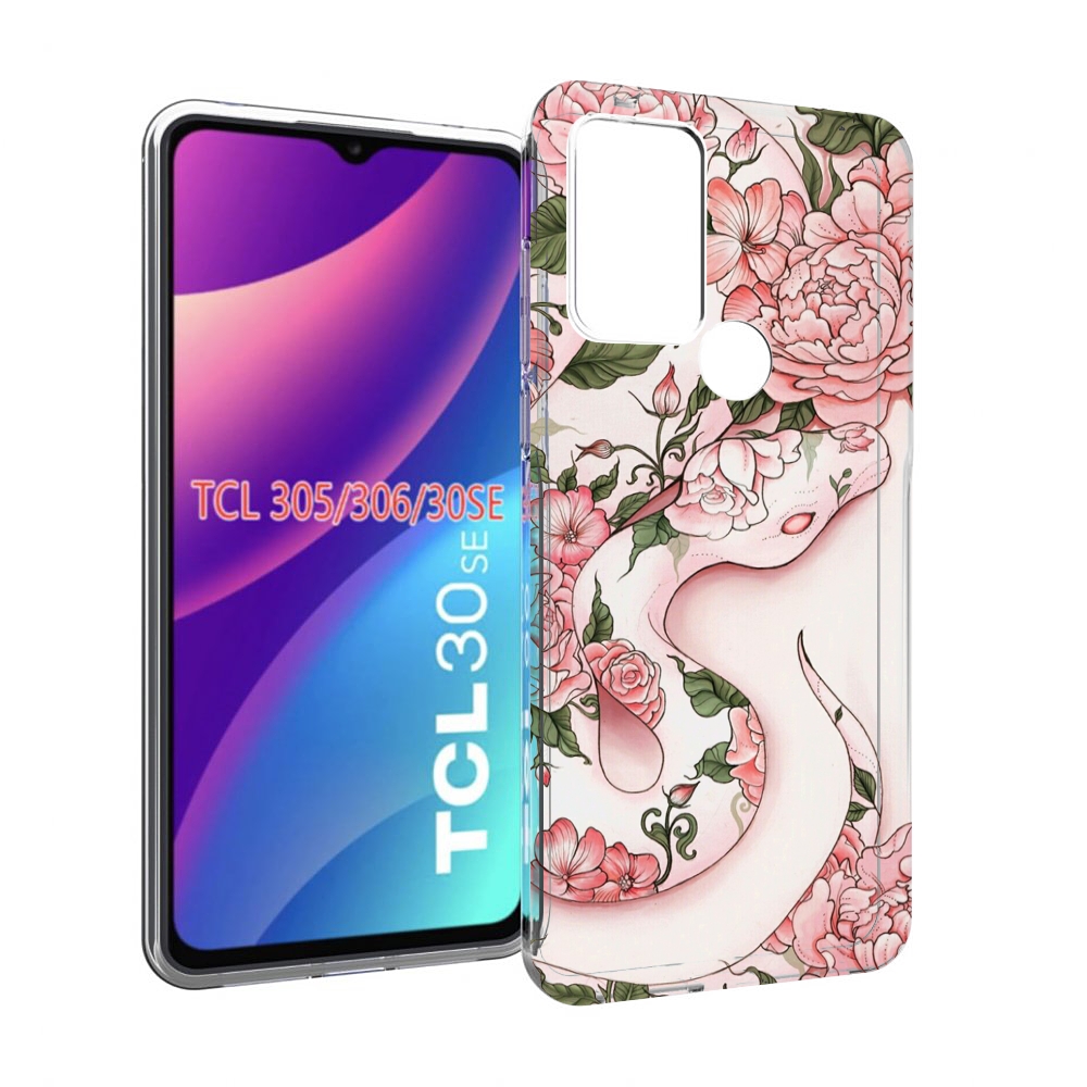

Чехол MyPads змея-в-розовых-цветах женский для TCL 30SE/305/306/30E, Tocco