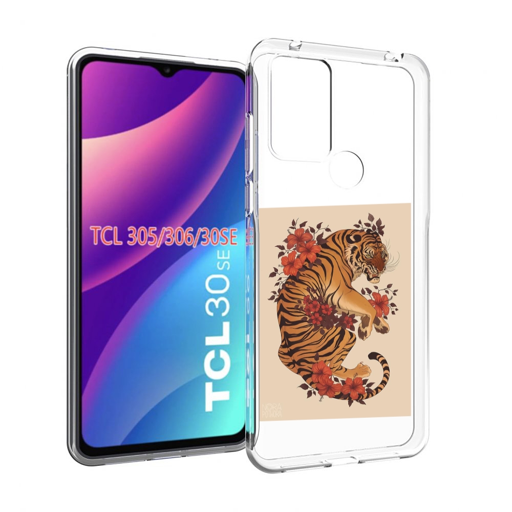 

Чехол MyPads злой-тигр-с-цветами для TCL 30SE/305/306/30E, Tocco