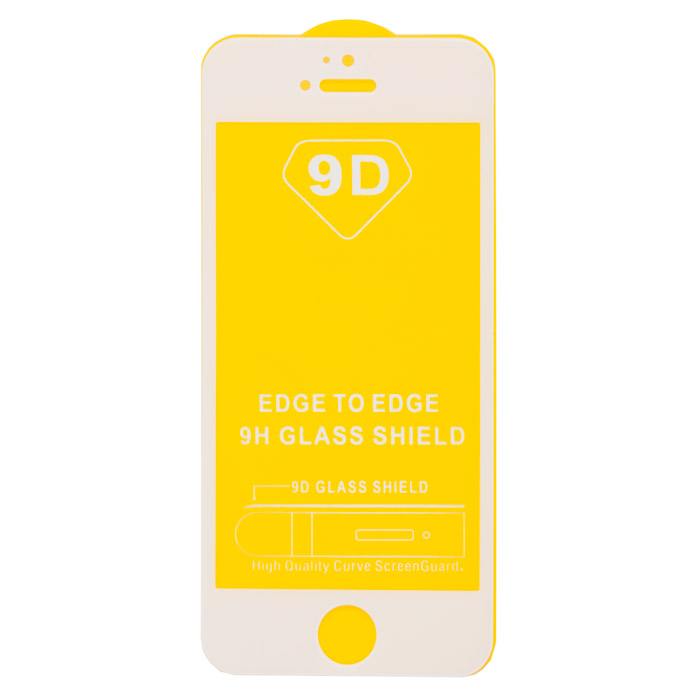 

Защитное стекло RocknParts 9D/10D на дисплей для Apple iPhone 5, 5S, 5C, SE, белый