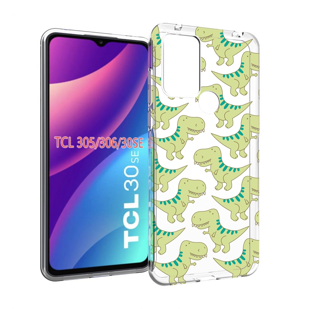 

Чехол MyPads зеленые-динозаврики для TCL 30SE/305/306/30E, Tocco