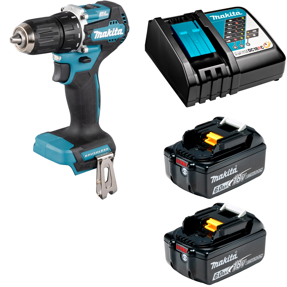 Дрель-шуруповерт аккумуляторная LXT 18В - 40Нм аккумулятор 2х6Ач и зу Makita DDF487RGE 4230000₽