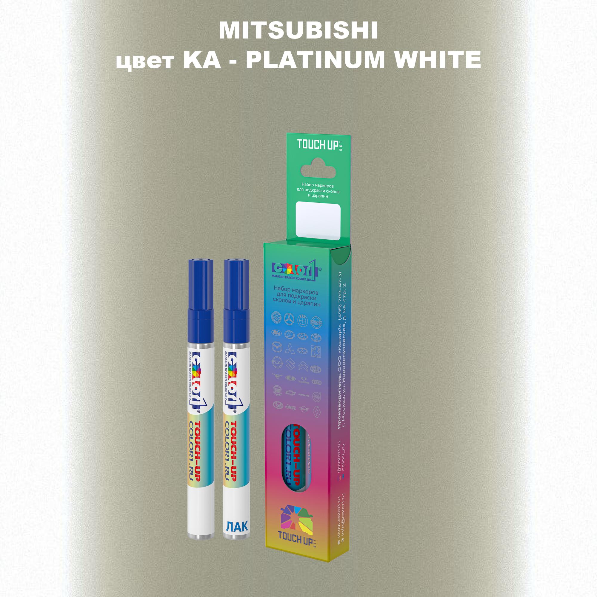 

Маркер с краской COLOR1 для MITSUBISHI, цвет KA - PLATINUM WHITE, Прозрачный