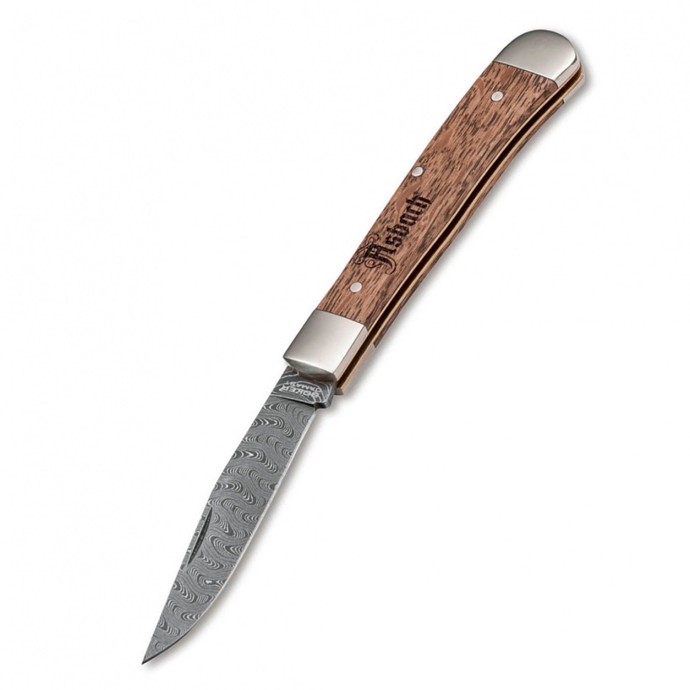 фото Нож boker 116004dam trapper asbach uralt damast