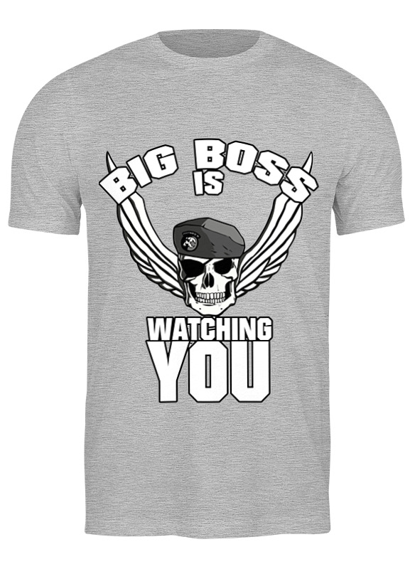 

Футболка мужская Printio Big boss is watching you серая S, Серый, Big boss is watching you