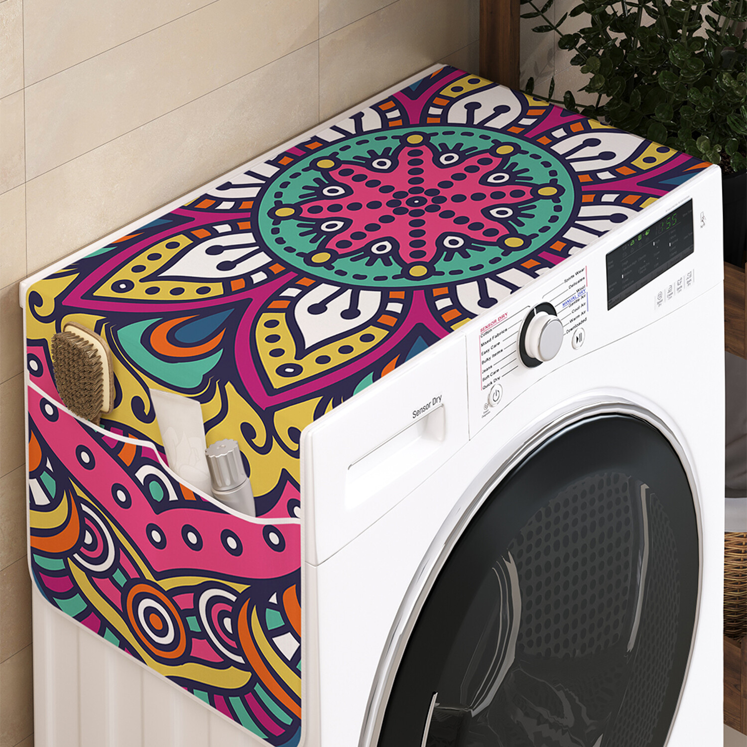 фото Чехол накидка для стиральной машины ambesonne с рисунком 35 на 120
