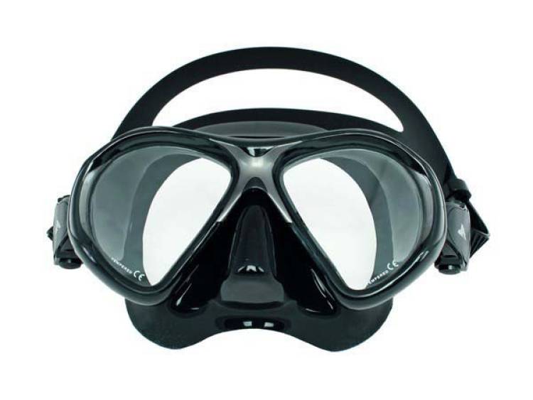 Маска Scorpena E чёрный силикон сменные стекла под диоптрии