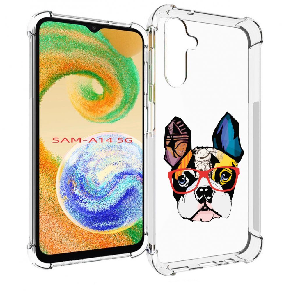 Чехол MyPads Мопс-в-очках для Samsung Galaxy A14 5G