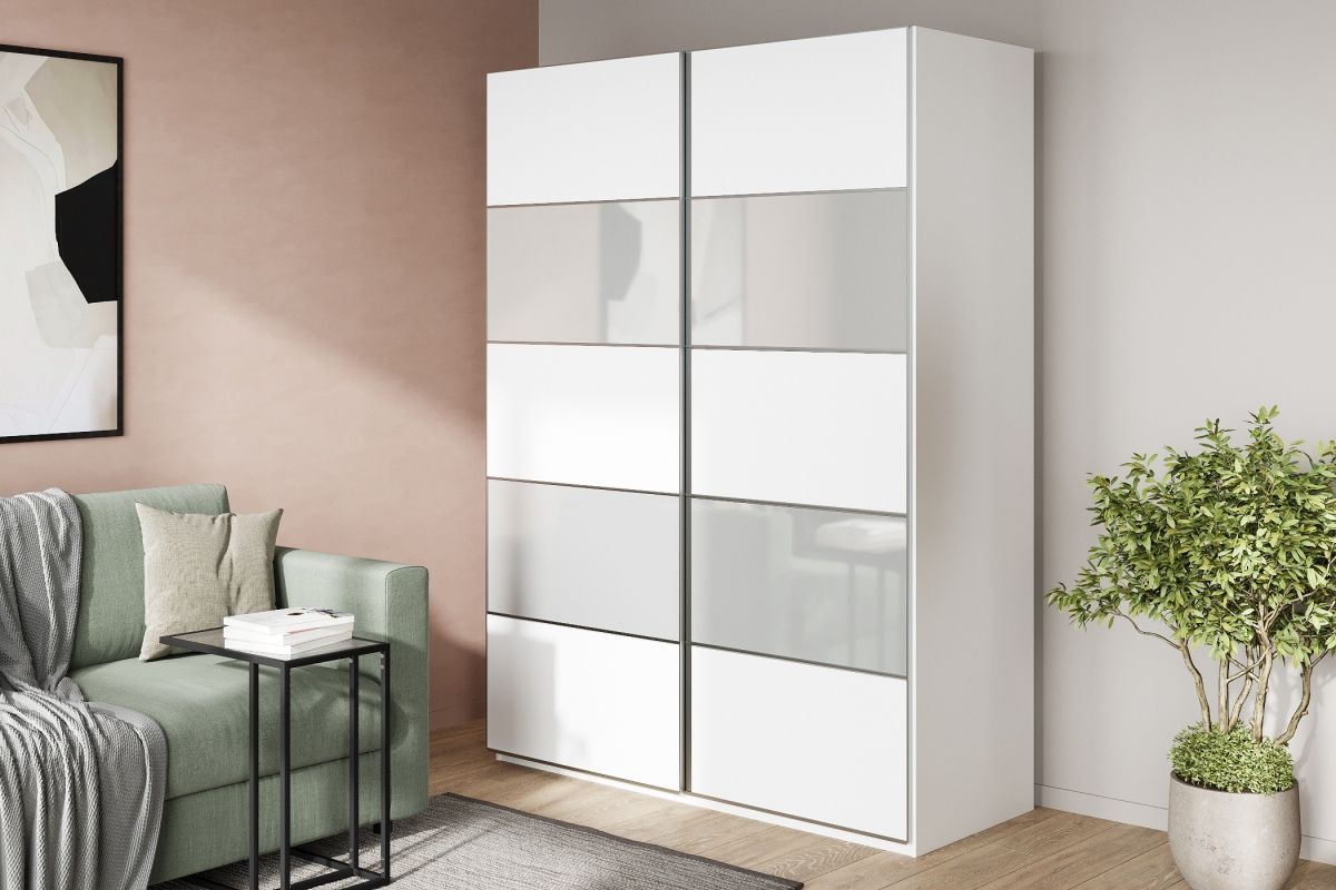 

Шкаф-купе Реал-10 Белый для одежды двухдверный 180x250x45 Мегамебель, Реал-10