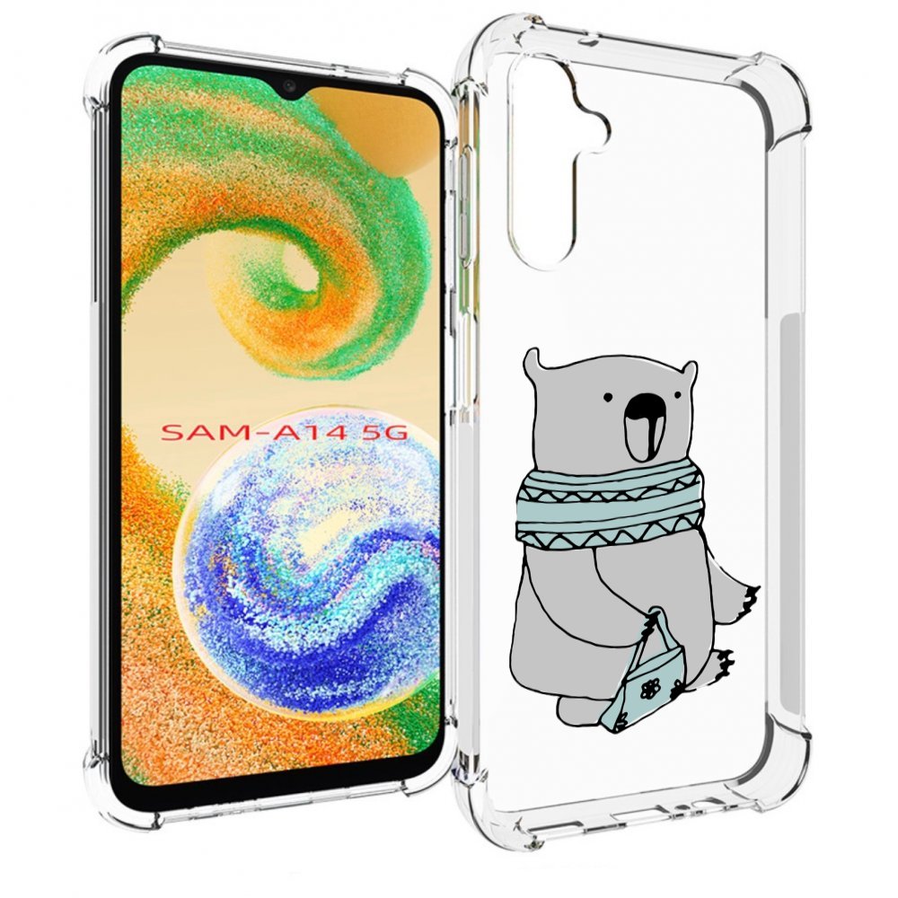 

Чехол MyPads Модный медведь для Samsung Galaxy A14 5G, Прозрачный, Tocco