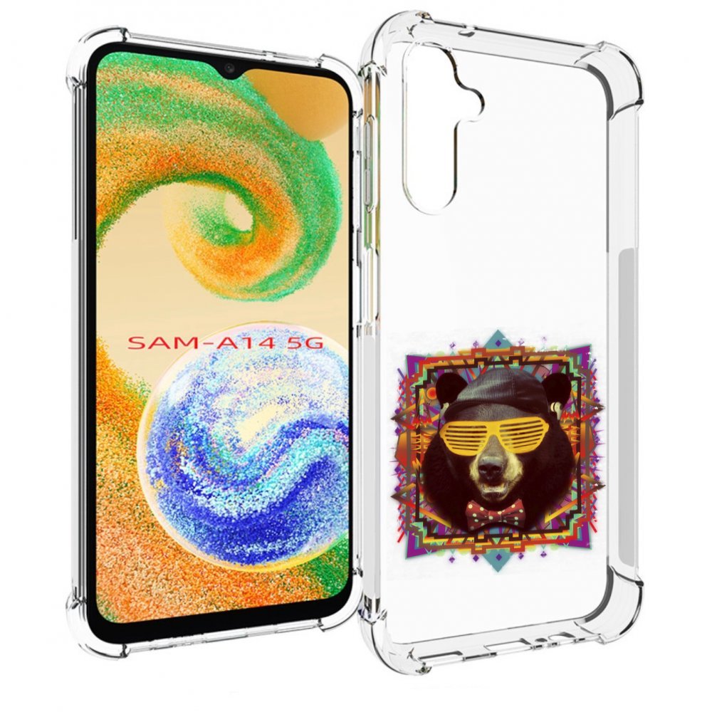 

Чехол MyPads Медведь в очках для Samsung Galaxy A14 5G, Прозрачный, Tocco