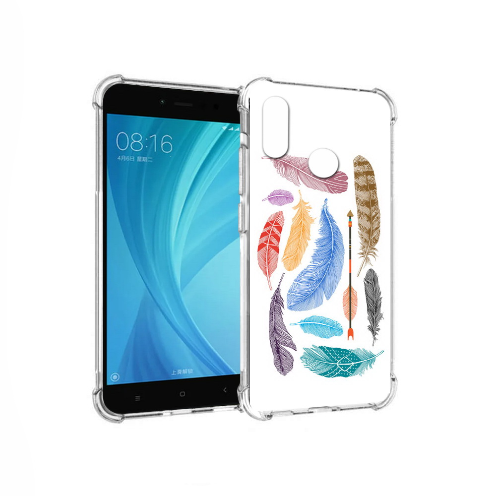 

Чехол MyPads Tocco для Xiaomi Redmi Note 5 разноцветные перья (PT113434.311.572), Прозрачный, Tocco