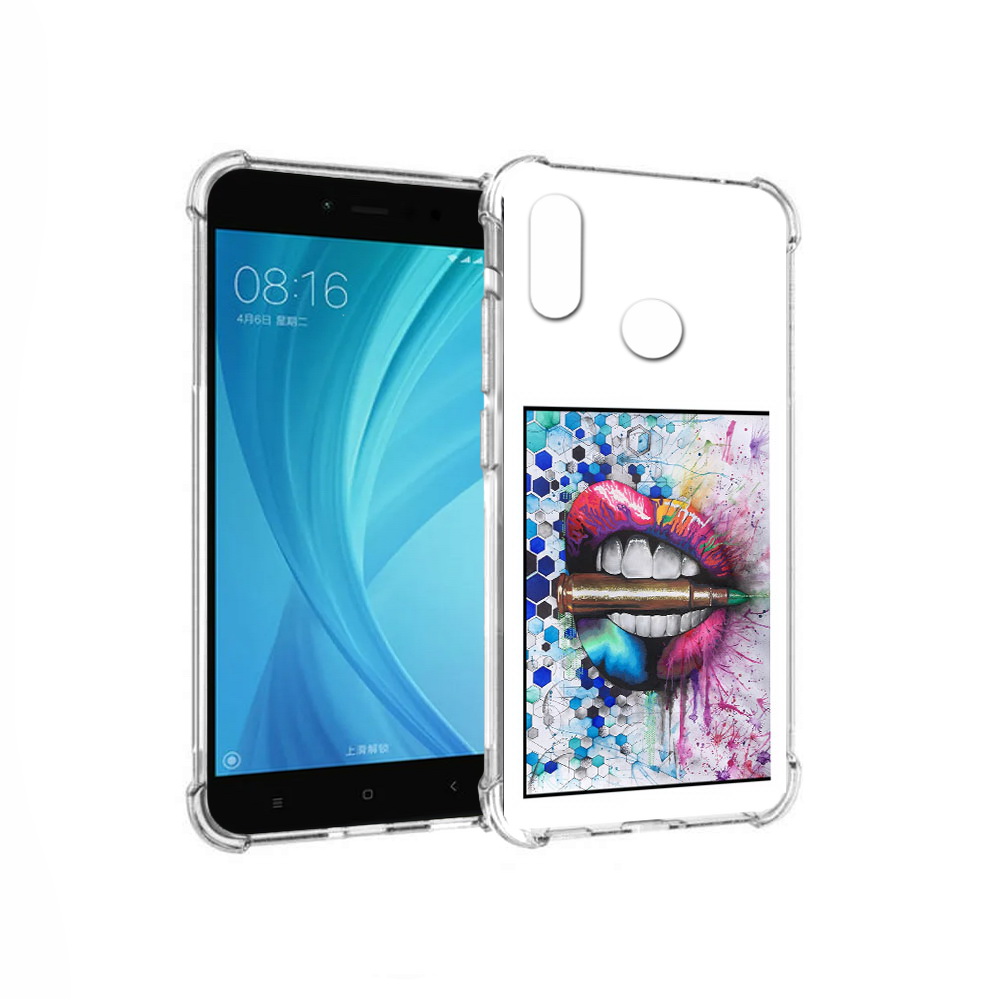 

Чехол MyPads Tocco для Xiaomi Redmi Note 5 разноцветные губы с пулей (PT113434.311.571), Прозрачный, Tocco