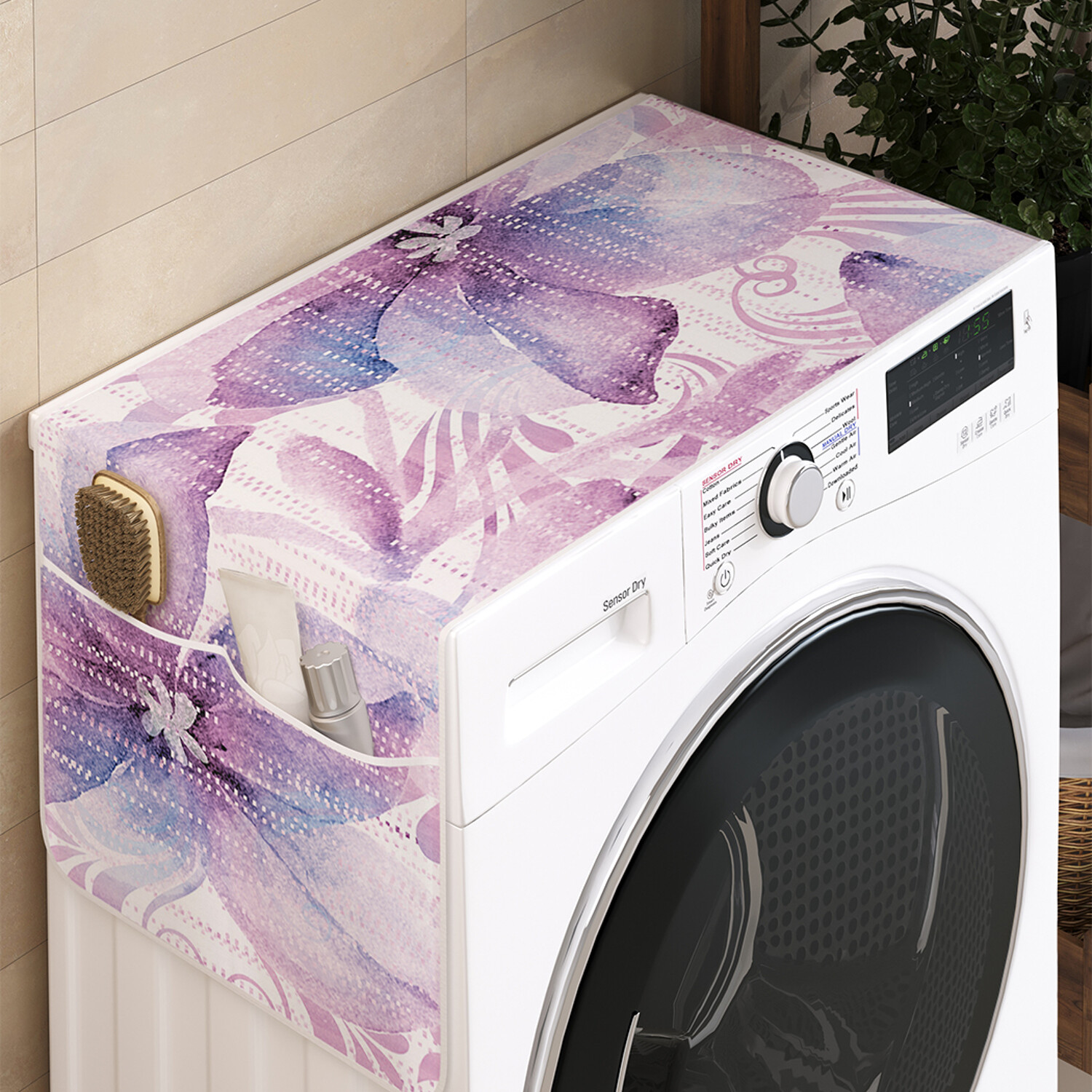 

Чехол накидка для стиральной машины Ambesonne с рисунком 35 на 120, Цветы льются с небес