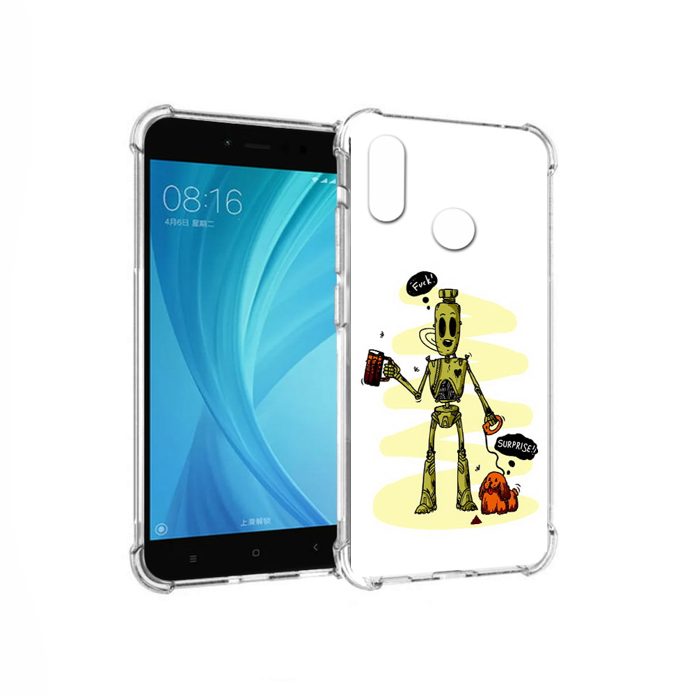 

Чехол MyPads Tocco для Xiaomi Redmi Note 5 прикольный робот (PT113434.311.557), Прозрачный, Tocco