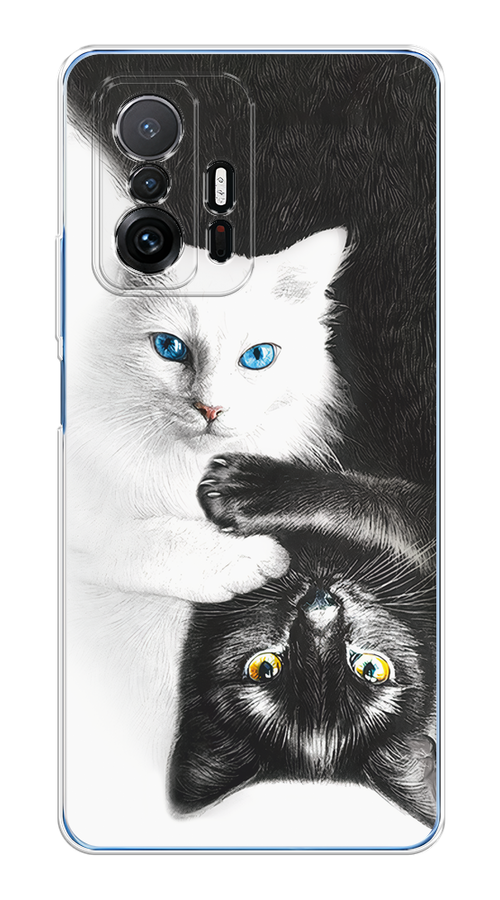 

Чехол на Xiaomi Mi 11T/11T Pro "Коты Инь-Янь", Черный;белый;голубой, 311250-1