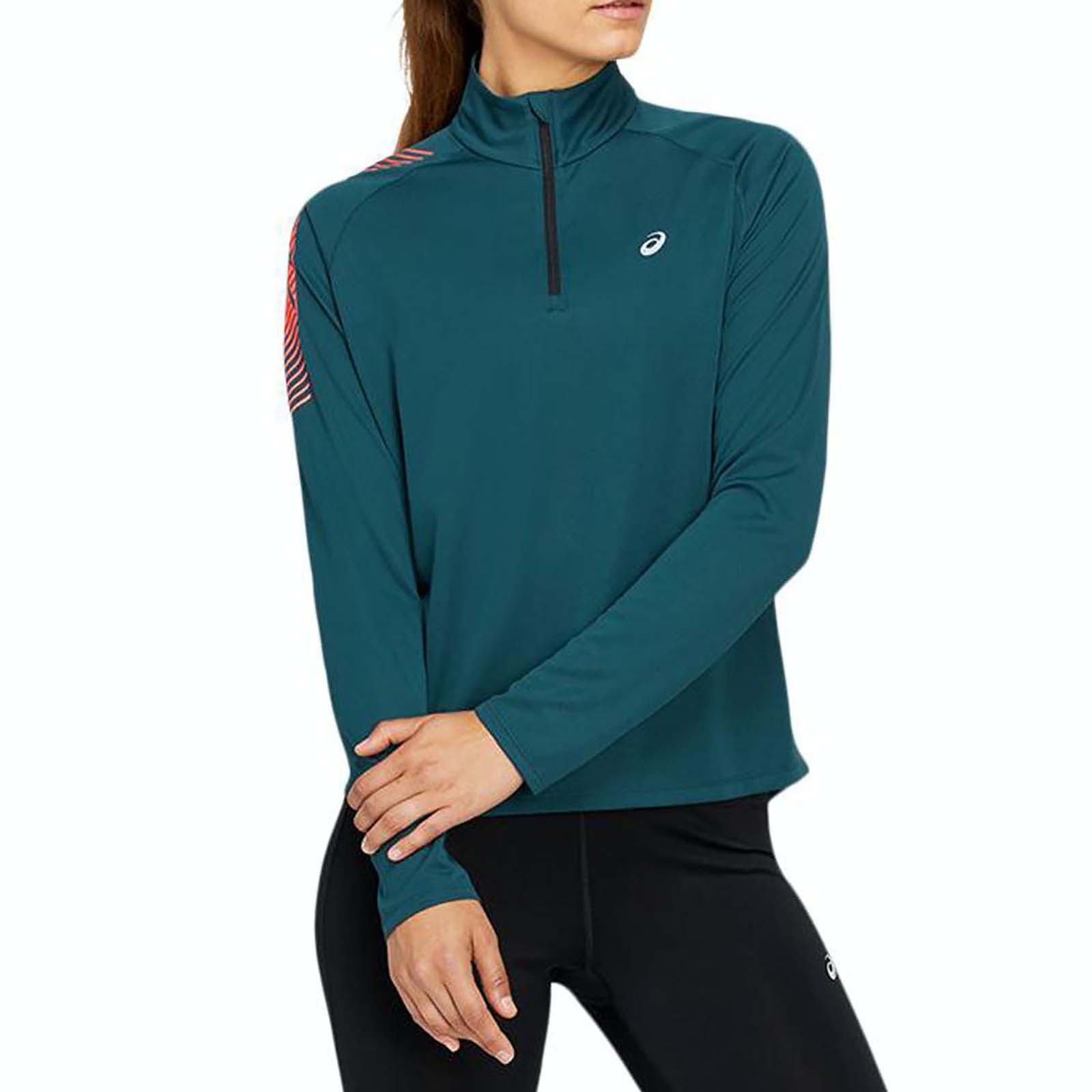 фото Лонгслив женский under armour icon ls 1/2 zip синий xs