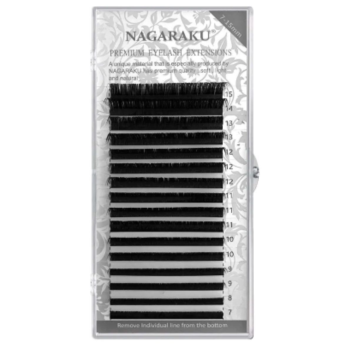 

Ресницы для наращивания Nagaraku mix 0,10 / L / 7-15 мм / 16 линий, Черный, MIX