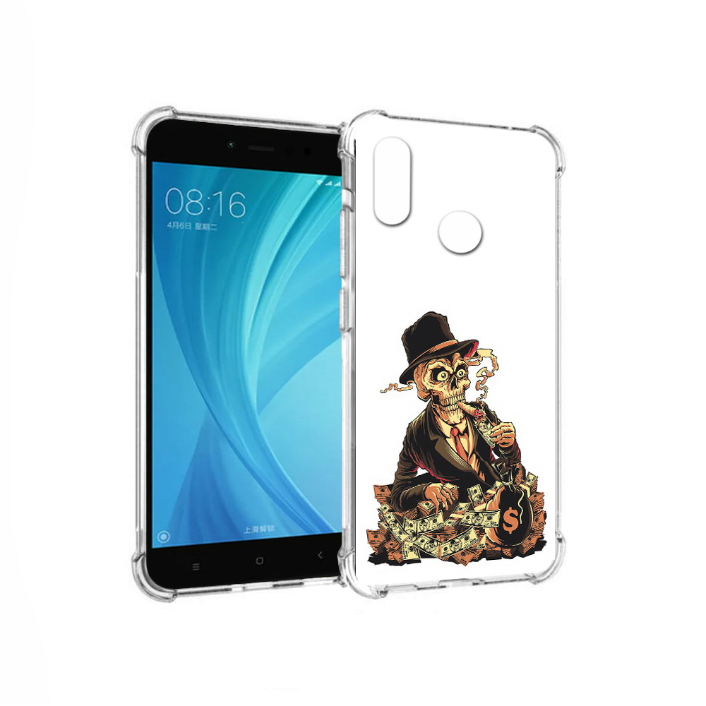 

Чехол MyPads Tocco для Xiaomi Redmi Note 5 нарисованный череп с сигаретой, Прозрачный, Tocco
