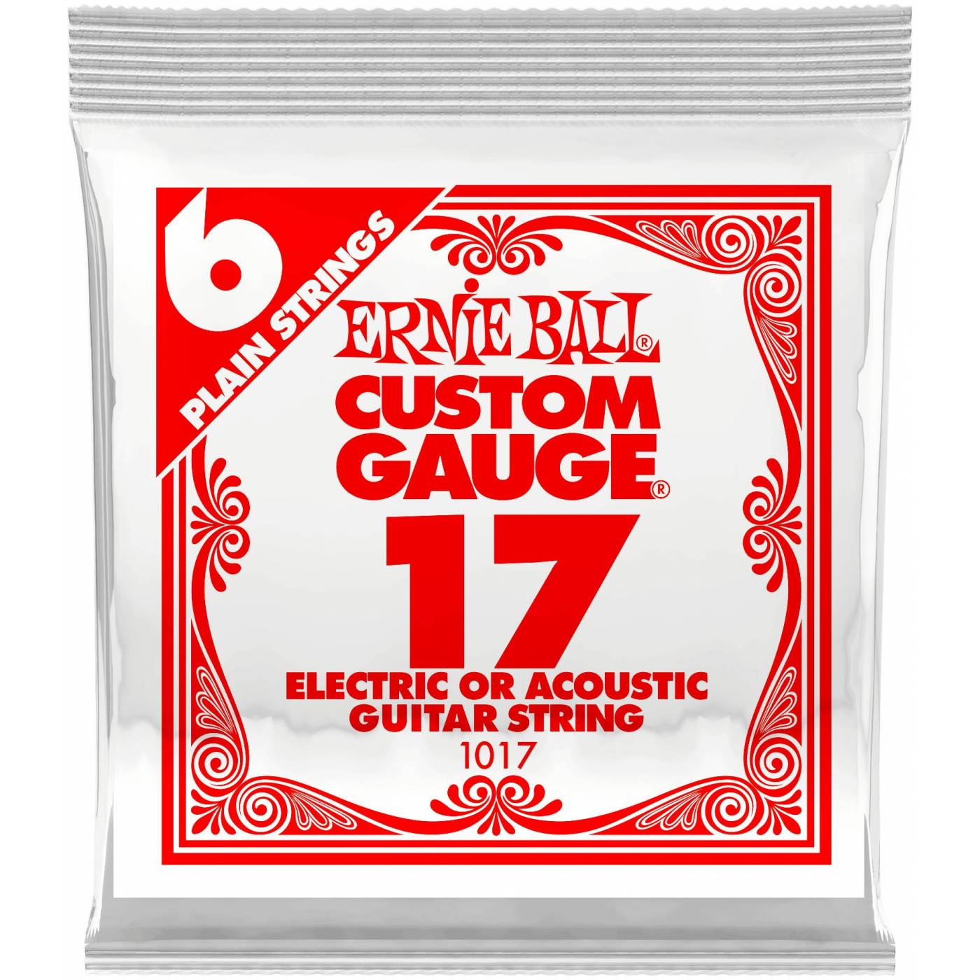 

Струна одиночная для акустической и электрогитары ERNIE BALL 1017 Plain Steel .017
