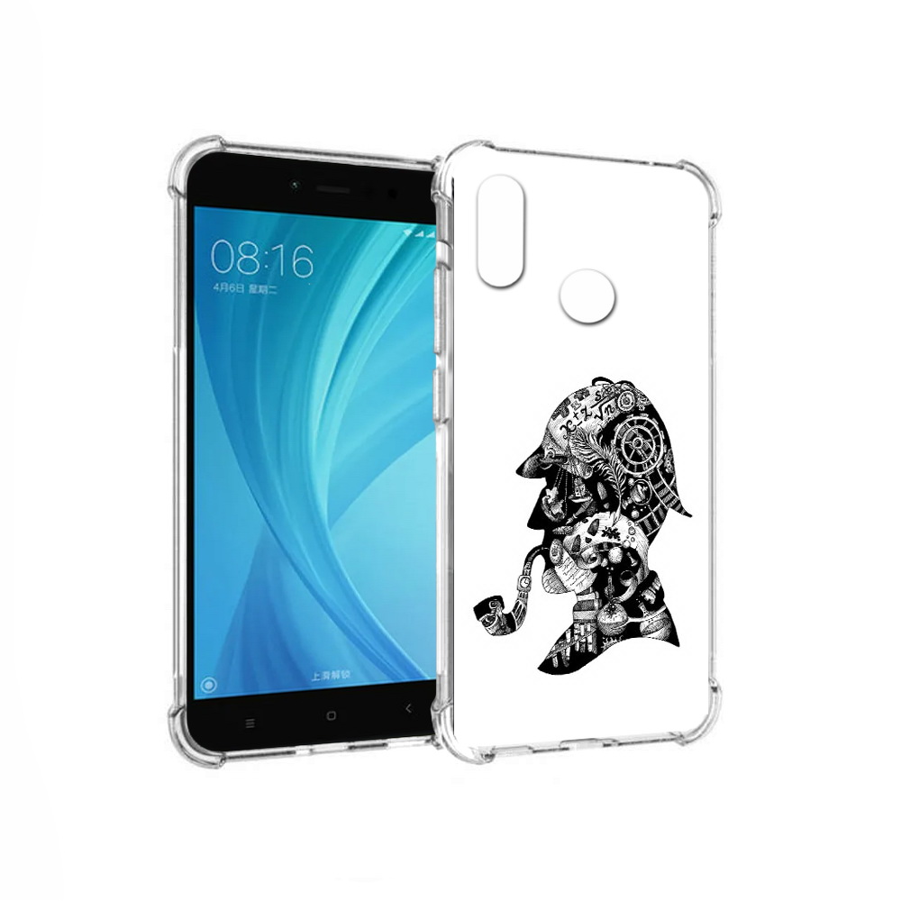 

Чехол MyPads Tocco для Xiaomi Redmi Note 5 мужчина с трубкой абстракция (PT113434.311.488), Прозрачный, Tocco