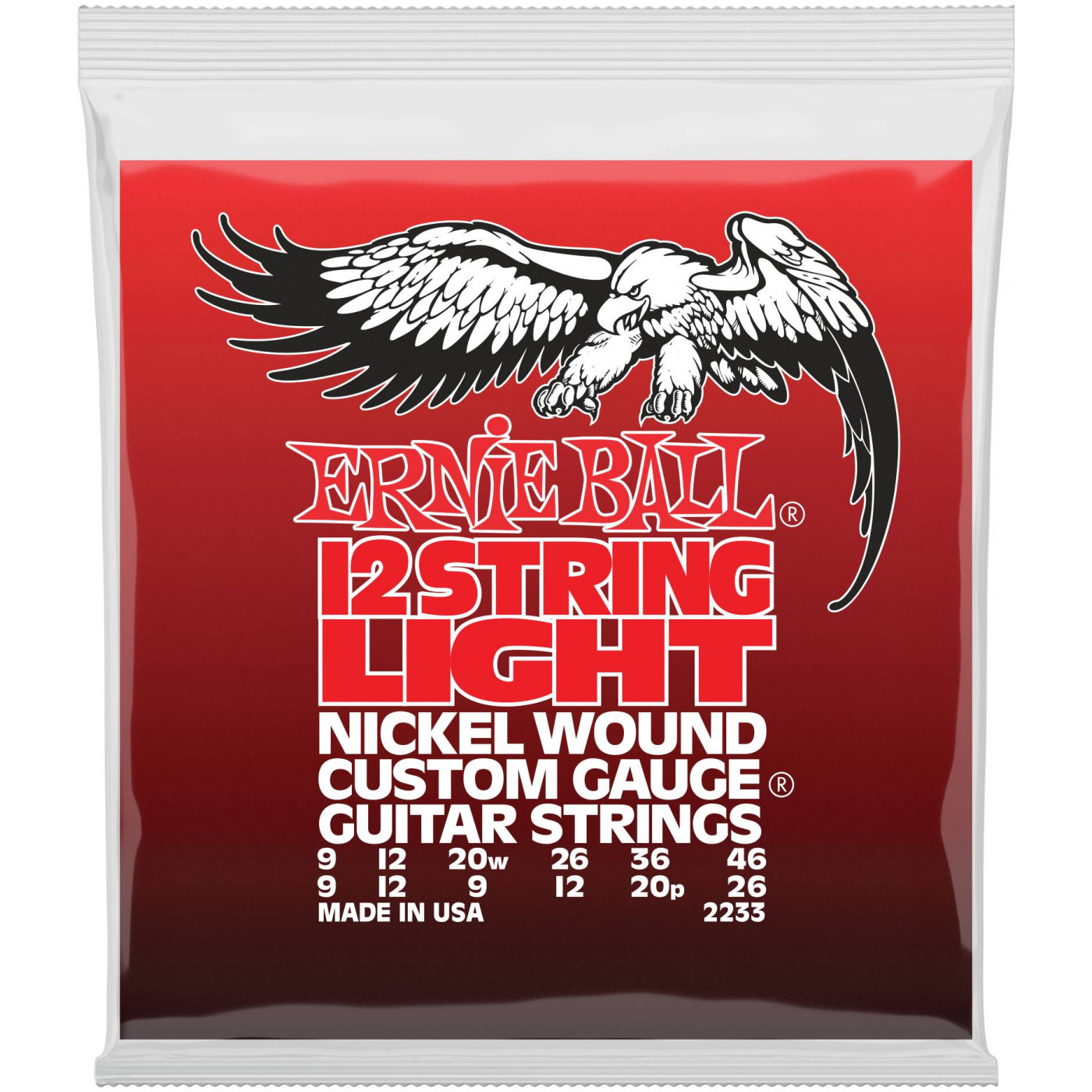 

Струны для 12 струнной ERNIE BALL 2233 Nickel Wound Light 9-46 электрогитары