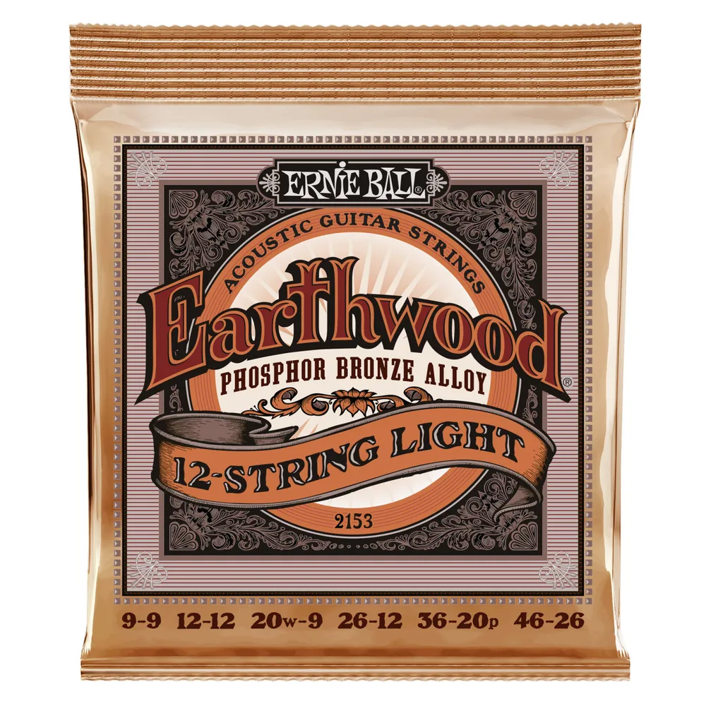 

Струны для 12 струнной ERNIE BALL 2153 Earthwood Phosphor Bronze Light 9-46 акустической г