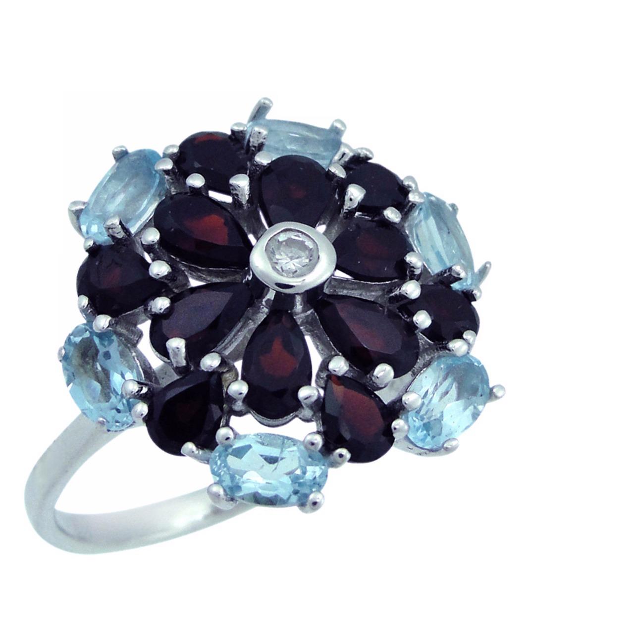 

Кольцо из серебра с гранатом и топазом р. 19.5 Balex Jewellery 1405937266, 1405937266