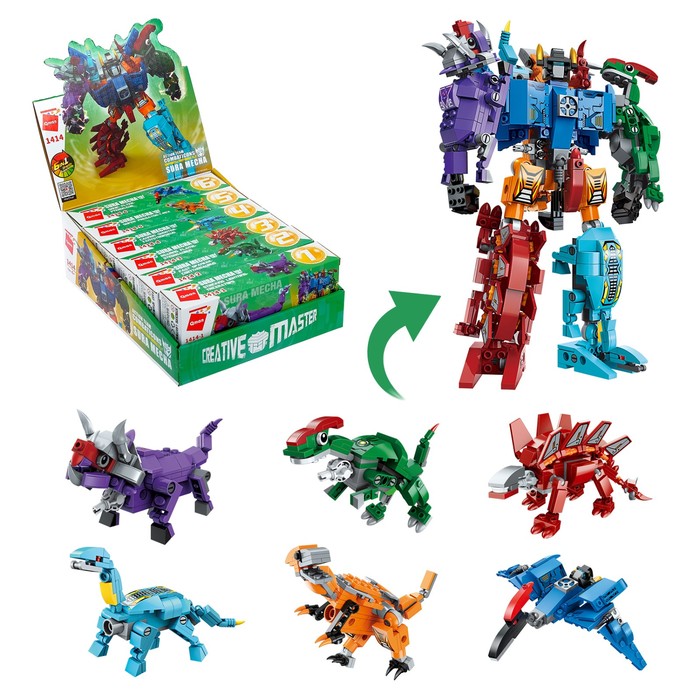 фото Конструктор робот «диноботы», 6 видов микс qman