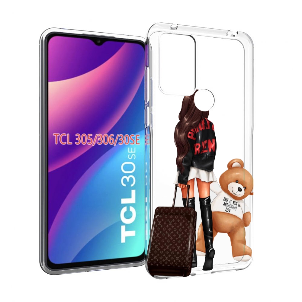 

Чехол MyPads девушка-с-модным-чемоданом женский для TCL 30SE/305/306/30E, Tocco