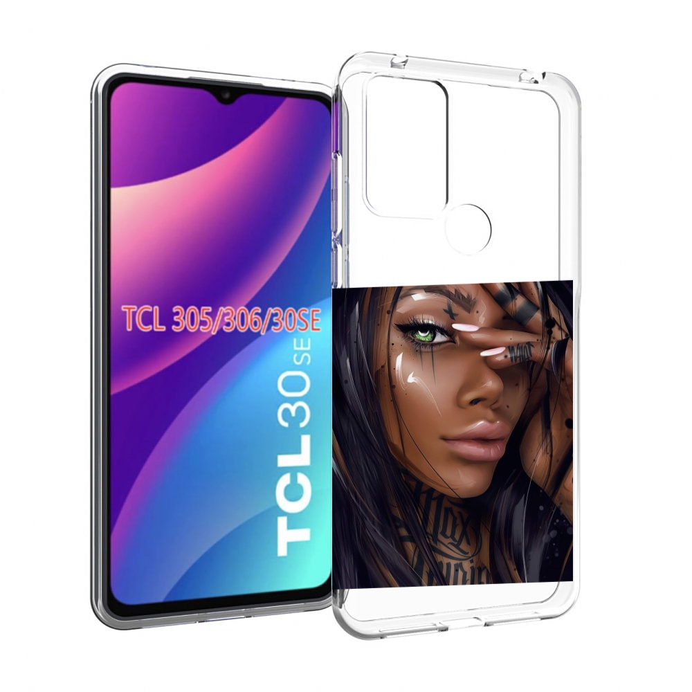 

Чехол MyPads девушка-с-зелеными-глазами-яркими для TCL 30SE/305/306/30E, Tocco