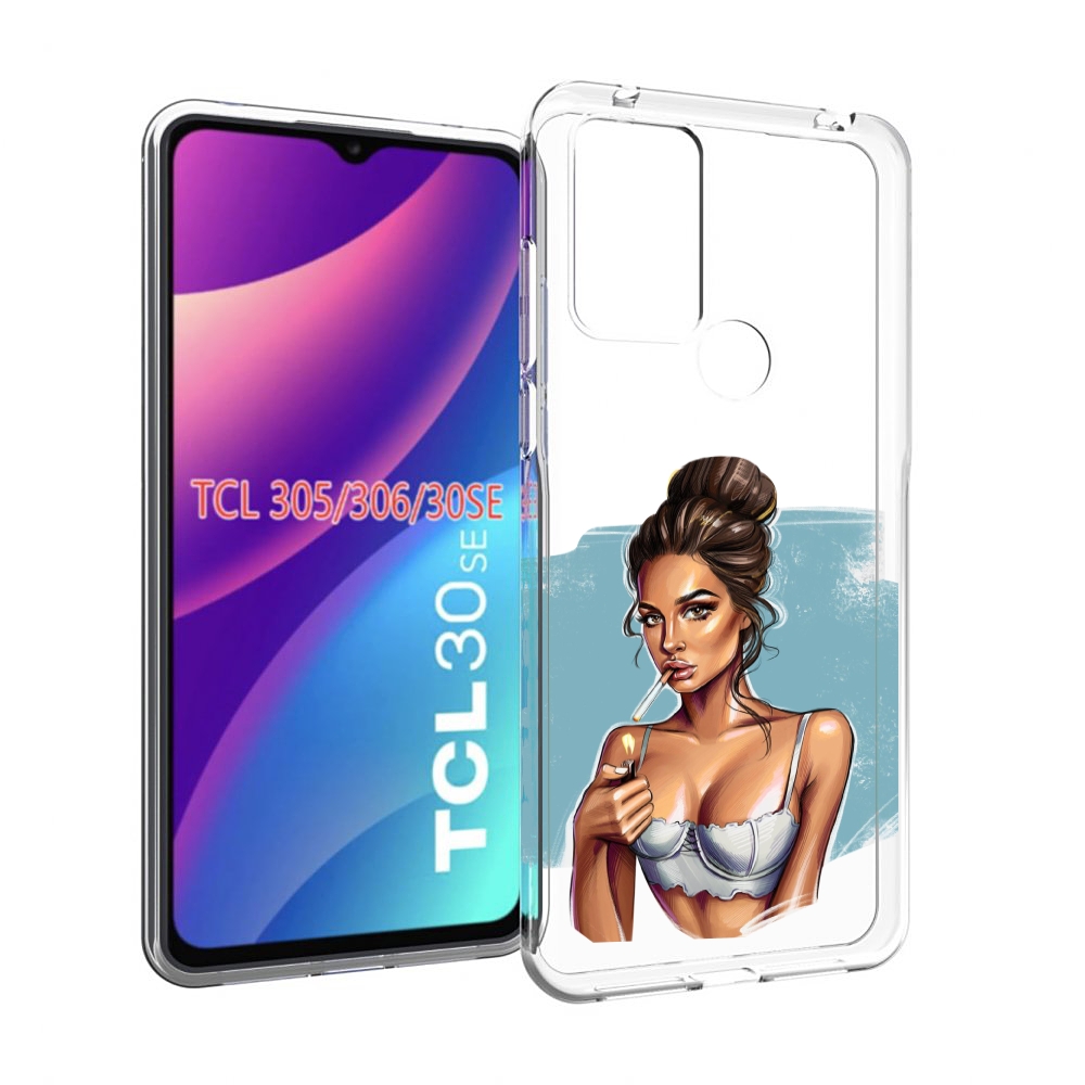 

Чехол MyPads девушка-с-зажигалкой для TCL 30SE/305/306/30E, Tocco