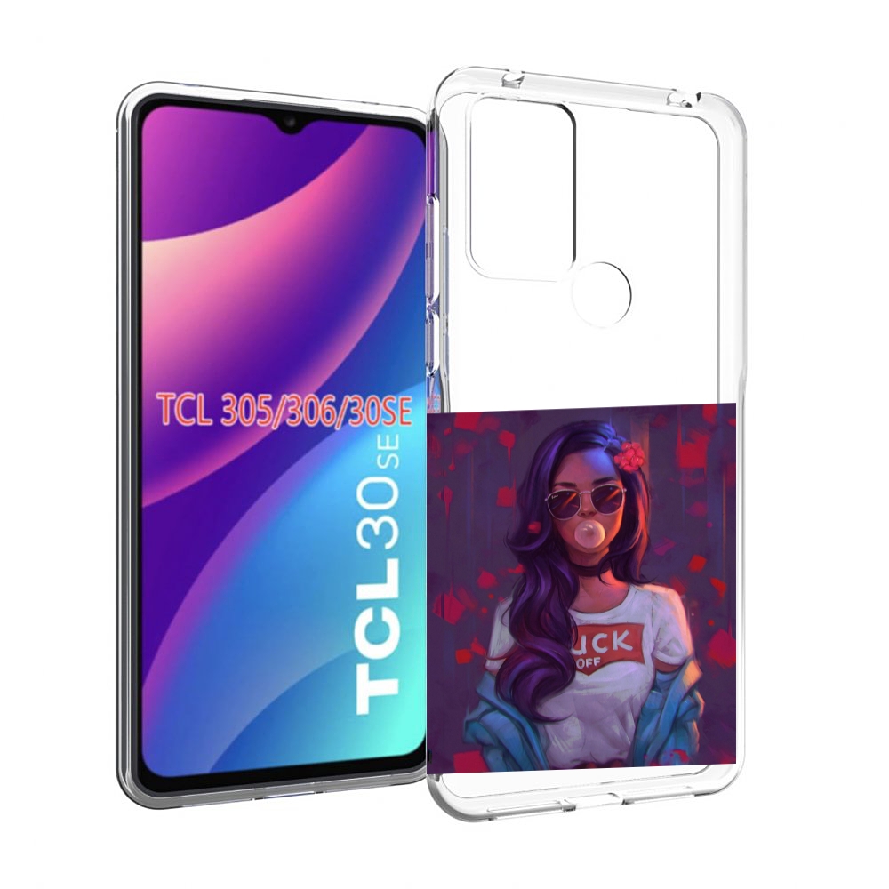 

Чехол MyPads девушка-с-жвачкой женской для TCL 30SE/305/306/30E, Tocco