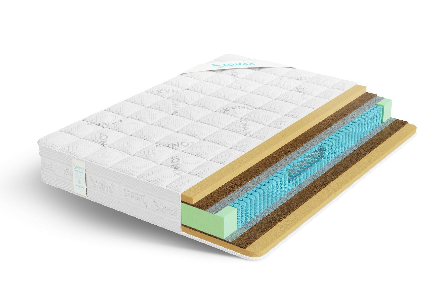 

Матрас Lonax Классик Memory Medium S1000 150х195, Белый, Memory Medium S1000