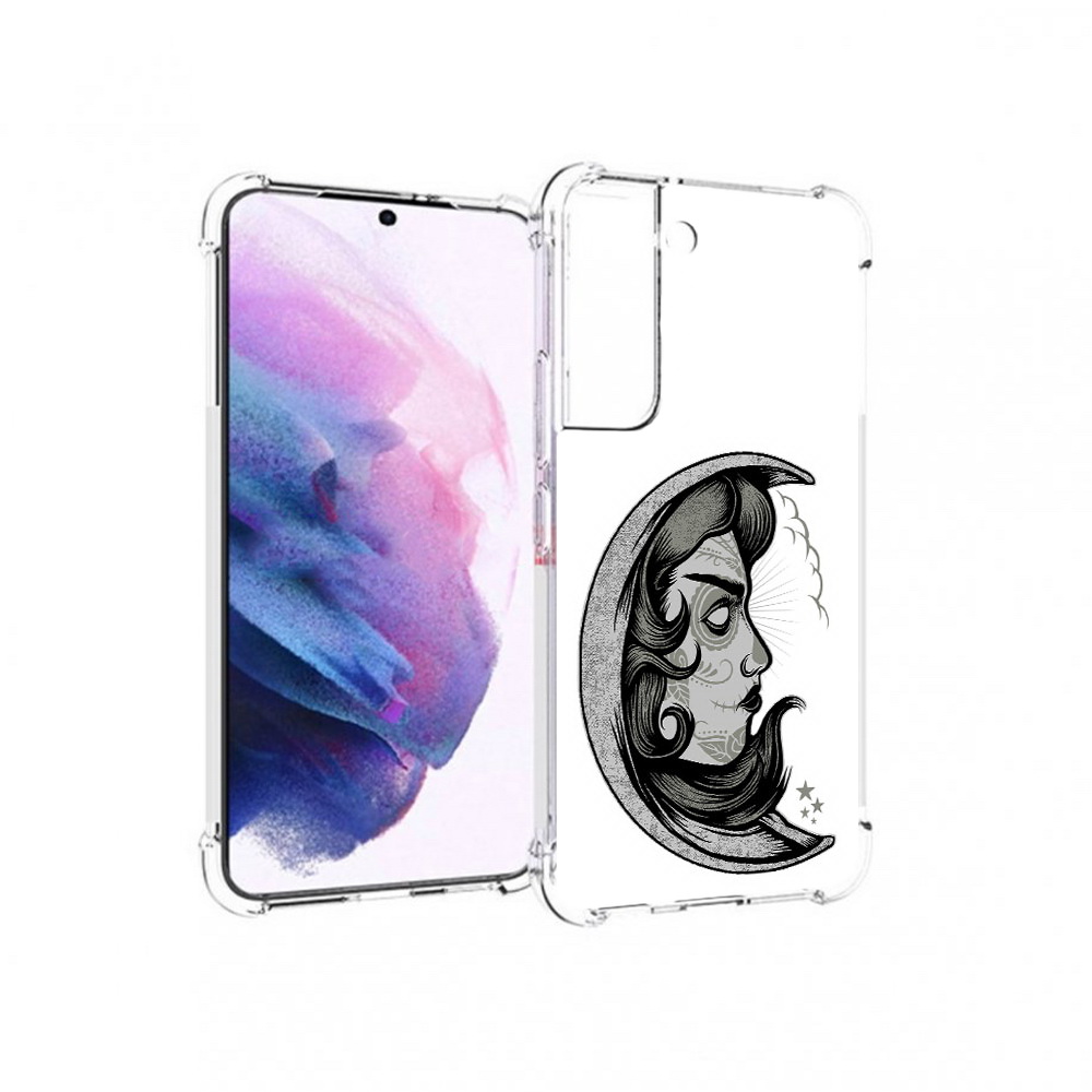 

Чехол MyPads Tocco для Samsung Galaxy S22 черно белая луна с лицом (PT194926.508.680), Прозрачный, Tocco