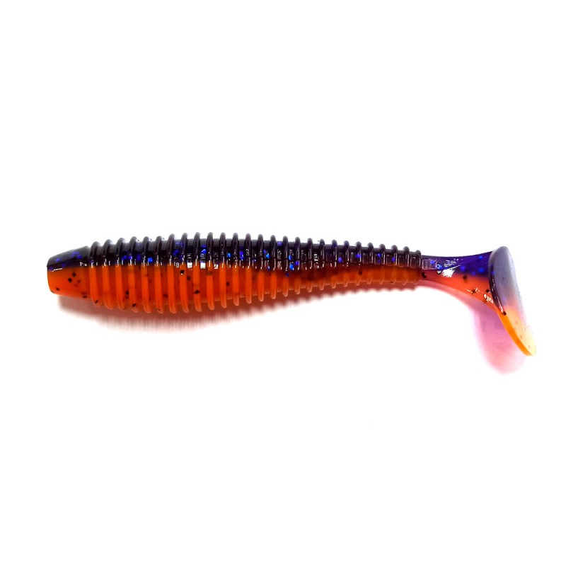 

Силиконовая приманка FLAGMAN Виброхвост Mystic Fish Fat 3,3" #0502 Violet Orange, FMFF33