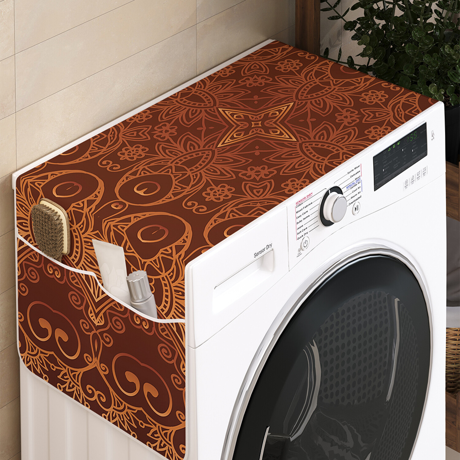 

Чехол накидка для стиральной машины Ambesonne с рисунком 35 на 120, Королевский орнамент