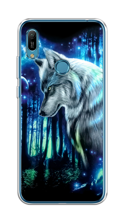 

Чехол на Huawei Y6 2019/Honor 8a/8a Pro/Y6s "Сказочный волк", Синий;серебристый;черный, 611550-1