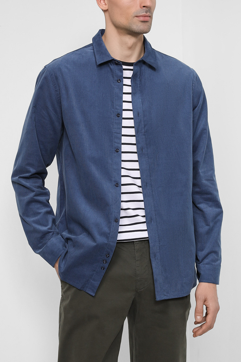 

Рубашка мужская D.Molina DM22083372-005 синяя 3XL, Синий, DM22083372-005