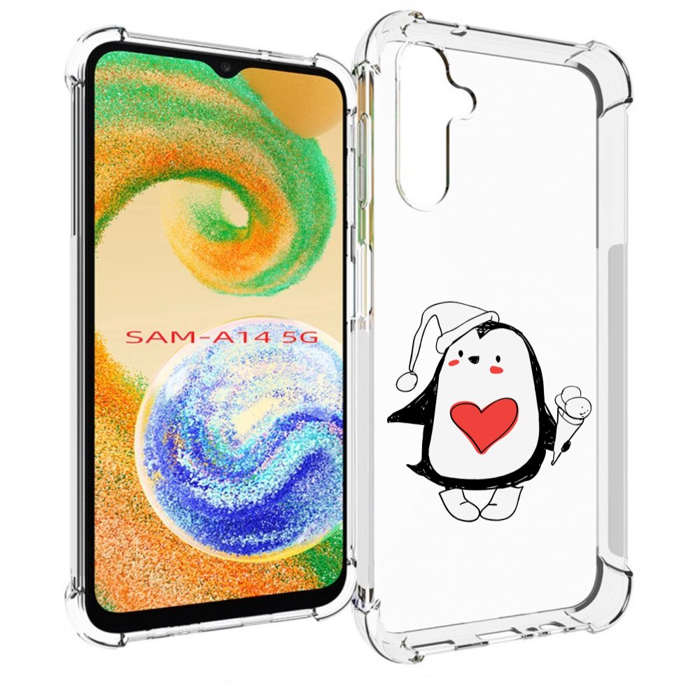 Чехол MyPads Пингвин с мороженым для Samsung Galaxy A14 5G