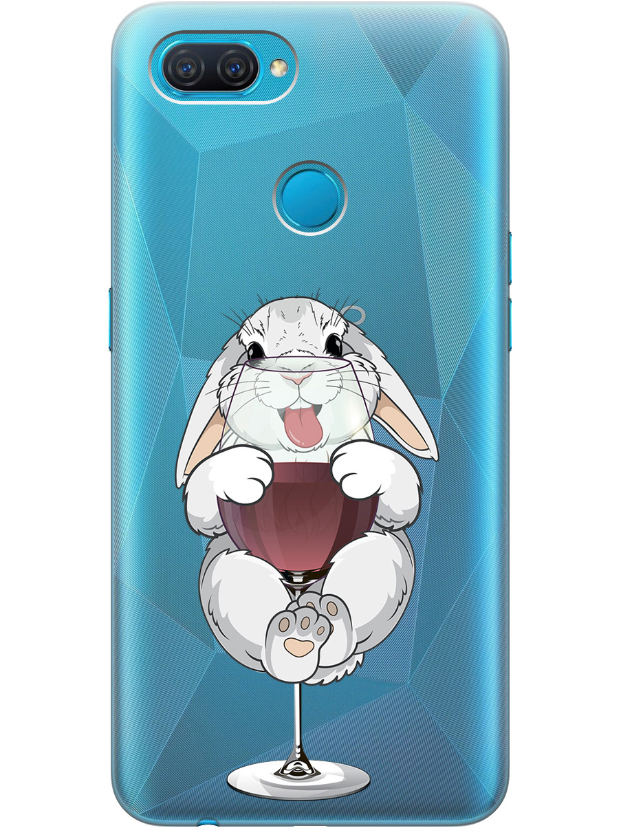 

Силиконовый чехол на Oppo A12 / A7 / A5s с принтом "Кролик и бокал", Прозрачный;белый;бордовый, 725455175