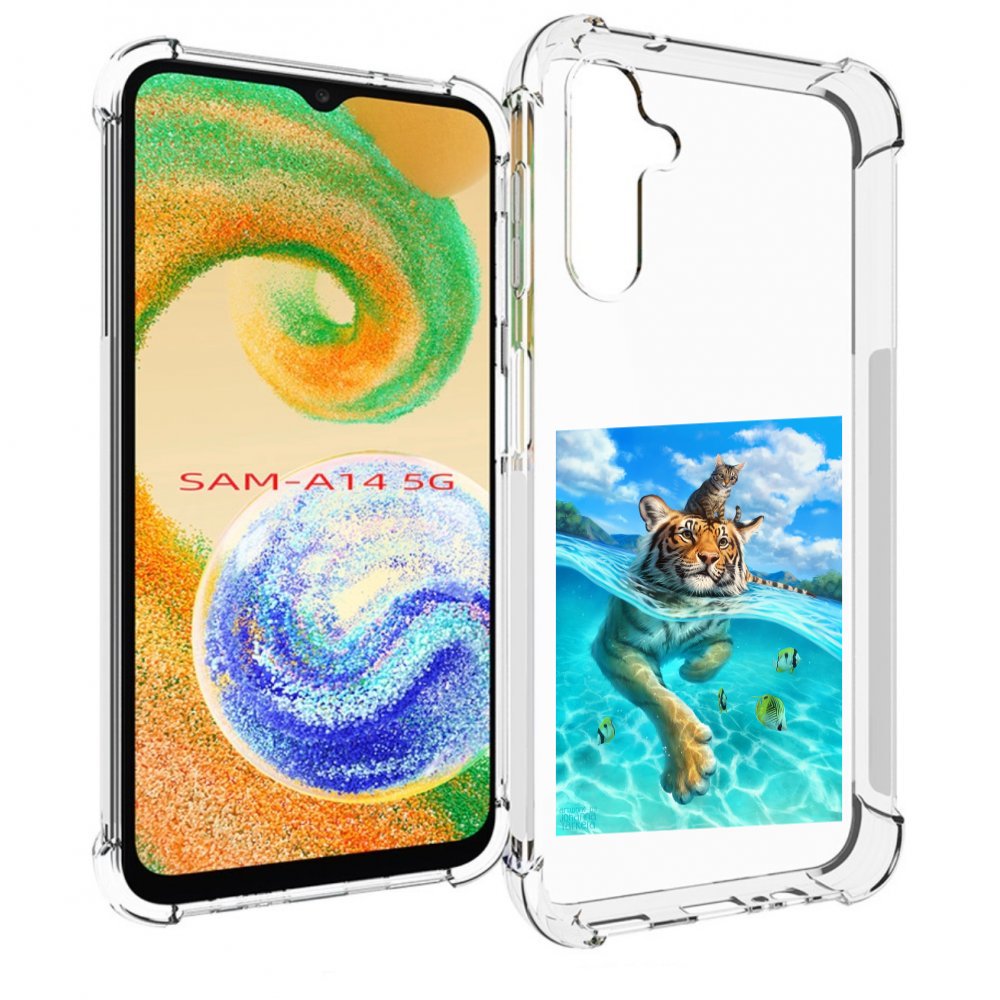 

Чехол MyPads Кот-на-тигре для Samsung Galaxy A14 5G, Прозрачный, Tocco