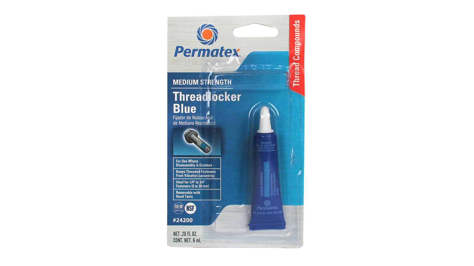 Средство для фиксации винтов Permatex 24200 Medium Strenge Threadlocker 6 мл