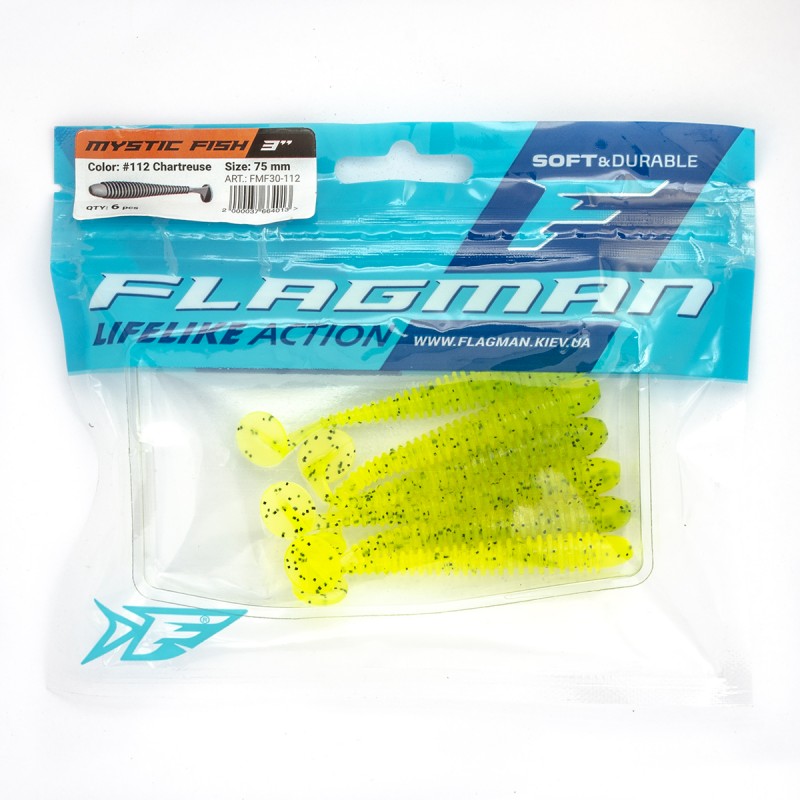 

Силиконовая приманка FLAGMAN Виброхвост Mystic Fish 3" #112 Chartres 5см 6шт, FMF-30