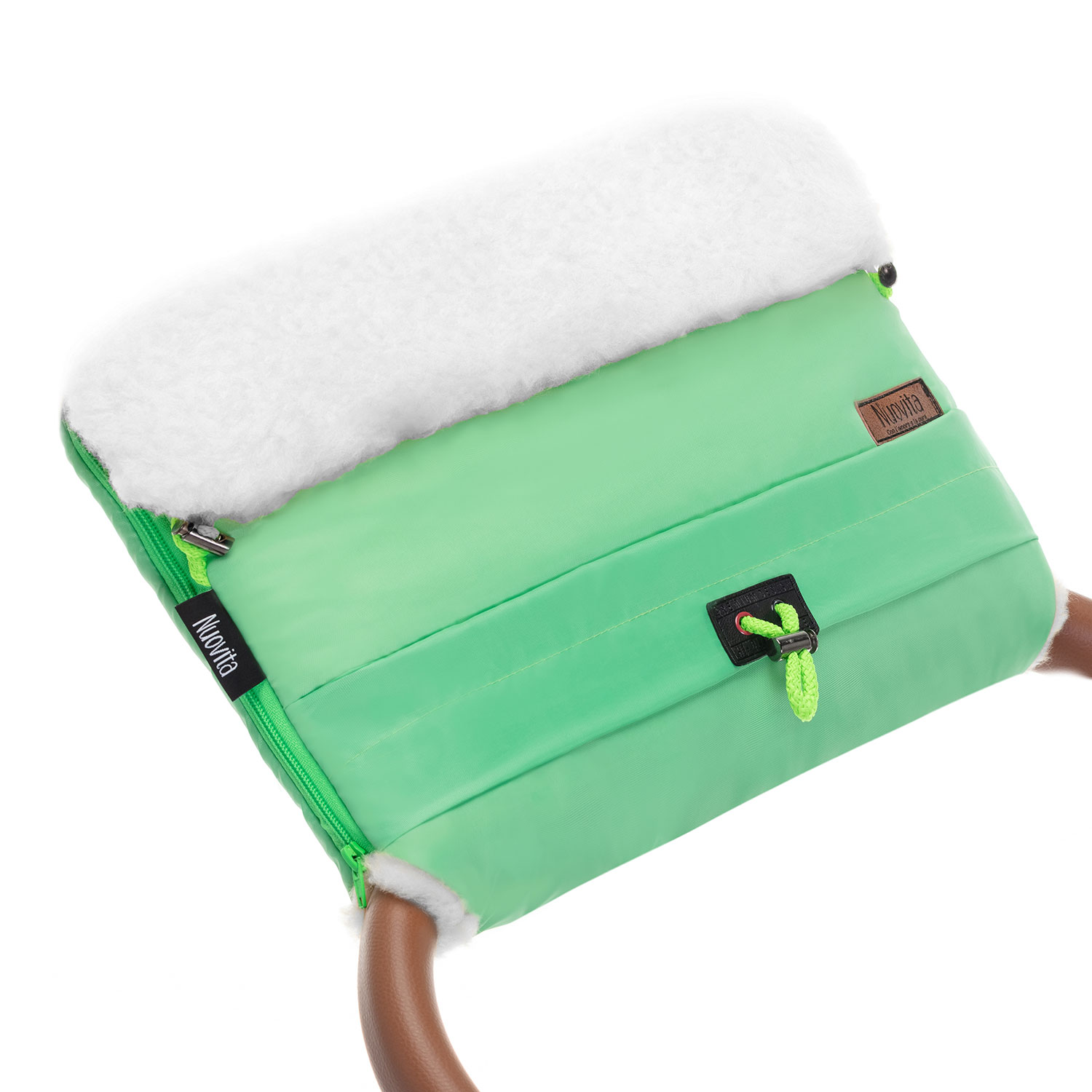 

Муфта меховая для коляски Nuovita Alaska Bianco Verde chiaro Салатовый, Alaska Bianco